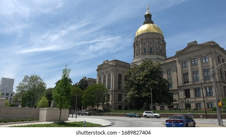 Atlanta Capitol With Golden Dome - ATLANTA, GEORGIA - APRIL 18, 2016