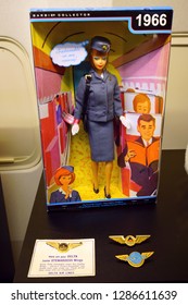 ATLANTA, GA -7 JAN 2019- Vintage Travel Memorabilia From Delta Airlines (DL) At The Delta Flight Museum, Located At The Hartsfield-Jackson Atlanta International Airport (ATL), The Main Hub For Delta.