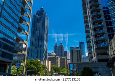 Atlanta, GA, USA - June 18, 2022 - Street View Peachtree Street