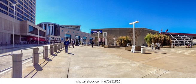ATLANTA, GA, USA, MARCH 5, 2014 - Panoramic view to Georgia World Congress Center and Philips Arena on March 5, 2014 in Atlanta, GA, USA.