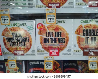 Atlanta, GA / USA - September 24th 2019: Cauliflower Pizza Crust By Caulipower Sold At Sprouts Farmers Market Is Great For The Trendy Keto Diet And Low Carb Lifestyle. Found In The Frozen Food Section