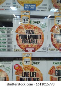 Atlanta, GA / USA - September 24th 2019: Cauliflower Pizza Crust By Caulipower Sold At Sprouts Farmers Market Is Great For The Trendy Keto Diet And Low Carb Lifestyle. Found In The Frozen Food Section