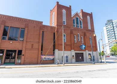 Atlanta, Georgia -2022: Martin Luther King Jr. National Historical Park. Historic Ebenezer Baptist Church, Heritage Sanctuary. Church Was Spiritual Home Of King Family Where MLK Was Ordained Pastor. 