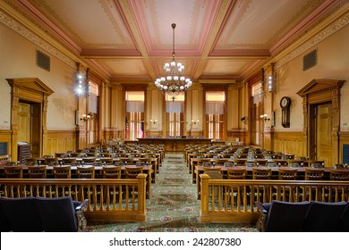 ATLANTA, GEORGIA - DECEMBER 2: Old Supreme Court Chamber (now The Appropriations Room) In The Georgia State Capitol Building On December 2, 2014 In Atlanta, Georgia