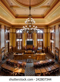 ATLANTA, GEORGIA - DECEMBER 2: Senate Chamber In The Georgia State Capitol Building On December 2, 2014 In Atlanta, Georgia 