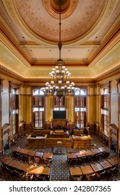 ATLANTA, GEORGIA - DECEMBER 2: Senate Chamber In The Georgia State Capitol Building On December 2, 2014 In Atlanta, Georgia 