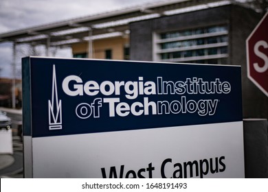 Atlanta, Georgia - February 5, 2020: Georgia Institute Of Technology Sign