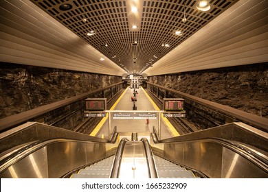 Atlanta, Georgia - January 26 2020: The Underground MARTA Peachtree Center Subway Station