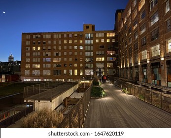 Atlanta, Georgia - January 27 2020: Ponce City Market, a repurposed vintage factory building, now hip shopping and restaurant destination