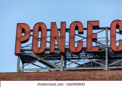 Atlanta, Georgia - January 27 2020: Signs At Ponce City Market, A Vintage Factory Shopping District And Major Tourist Destination