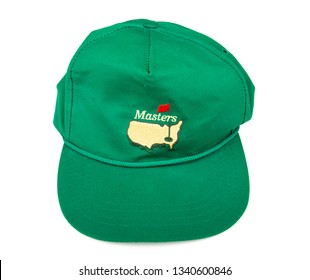 ATLANTA, GEORGIA - March 2, 2017: A Green Hat From The Masters Golf Tournament In Augusta, Georgia