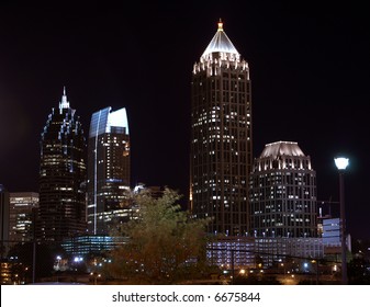 Atlanta Georgia Skyline At Night