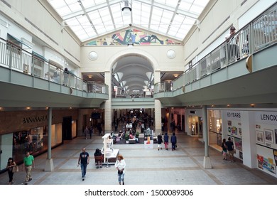 Atlanta, Georgia / USA - 08/03/2019: People Shopping At Lenox Square Mall.                              