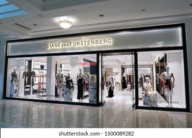 Atlanta, Georgia / USA - 08/03/2019: View Of The Diane Von Furstenberg Store At Lenox Square Shopping Mall.       