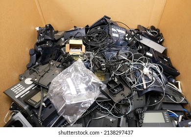 Atlanta, Georgia USA - March 23 2022: A Large Box Full Of Electronic Waste Will Be Shipped Of To A Facility For Disposal.