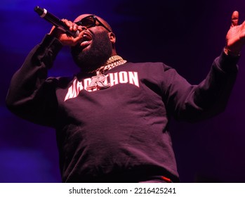 Atlanta, Georgia USA - October 8 2022: Rick Ross Performing At One MusicFest 2022