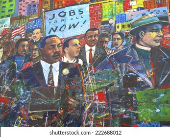 Atlanta, Georgia, USA - October 9, 2014: Martin Luther King Jr. Mural At The National Historic Site In Atlanta, GA