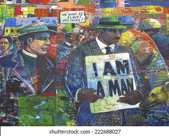 Atlanta, Georgia, USA - October 9, 2014: Martin Luther King Jr. Mural At The National Historic Site In Atlanta, GA