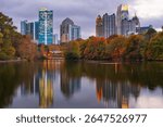 Atlanta, Georgia, USA Piedmont Park skyline in autumn.