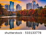 Atlanta, Georgia, USA Piedmont Park skyline in autumn.