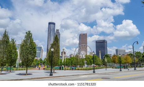 Atlanta, Georgia/United States Of America - 06.12.2018: Atlanta Centennial Olympic Park 