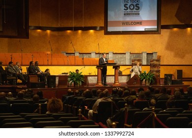 Atlanta, Georgia/U.S.A - March 13th, 2019: Georgia Governor Brian Kemp Visits And Speaks At A African American Church About Political Issues