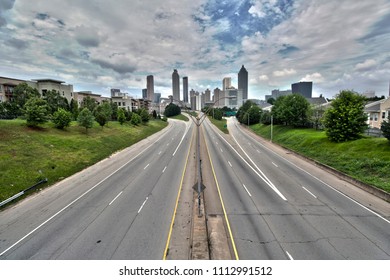Atlanta from the Jackson Street Bridge during a spring day. - Shutterstock ID 1112991512