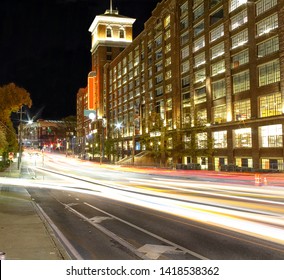 Atlanta Night Life With Light Trails