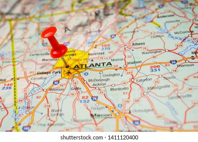 Atlanta On USA Map Background