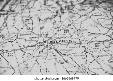 Atlanta On USA Map Background