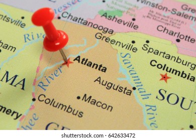 Atlanta Pinned On Map.