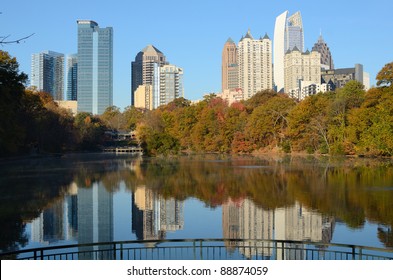 Atlanta Skyline At Piedmont Park