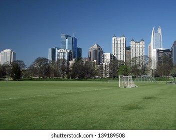 Atlanta Skyline As Seen From Piedmont Park