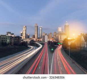 Atlanta Skyline At Sunrise, Georgia, USA