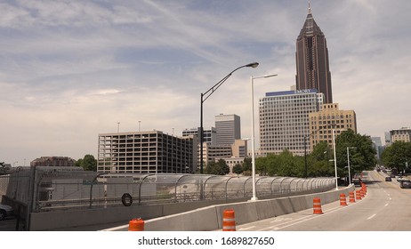 Atlanta Streetview With Bank Of America Plaza - ATLANTA, GEORGIA - APRIL 20, 2016