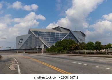 Atlanta, United States Of America; July 2021: Mercedes Benz Stadium From Outside, Street View. No People.