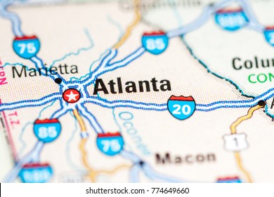 Atlanta. USA On A Map.