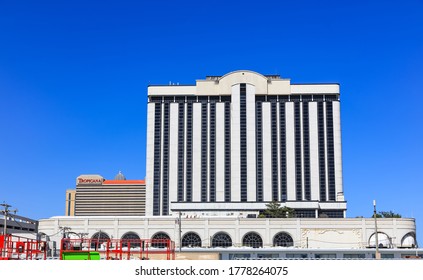 ATLANTIC CITY NEW JERSEY - JULY 5: Ocean View Of Closed And Abandoned Casinos On July 5, 2018 In Atlantic City New Jersey.