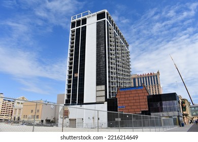 Atlantic City, New Jersey, USA -October 18, 2022: A High-rise Stands Adjacent To The Former Location Of The Now-demolished Trump Plaza Hotel And Casino. 