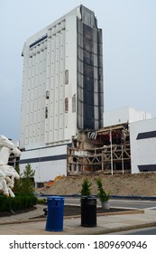 ATLANTIC CITY, NJ -4 SEP 2020- View Of The Old Trump Plaza Hotel And Casino In Atlantic City, New Jersey, United States. It Closed Permanently In 2014 After Bankruptcy.