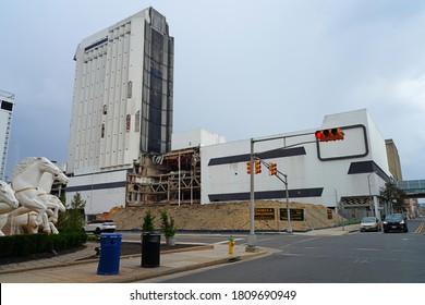 ATLANTIC CITY, NJ -4 SEP 2020- View Of The Old Trump Plaza Hotel And Casino In Atlantic City, New Jersey, United States. It Closed Permanently In 2014 After Bankruptcy.