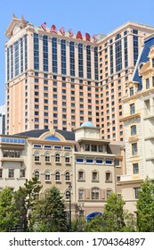 ATLANTIC CITY, NJ - MAY 19: Ballys And Caesars Hotel Casino In Atlantic City, New Jersey, On May 19, 2019. Atlantic City Is A Resort City In The Northeast Known For Its Casinos, Boardwalk And Beach.