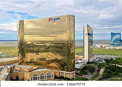 Atlantic City N.J/USA/Sept. 22, 2018: Aerial View Of The Borgata Hotel & Casino In Atlantic City N.J.