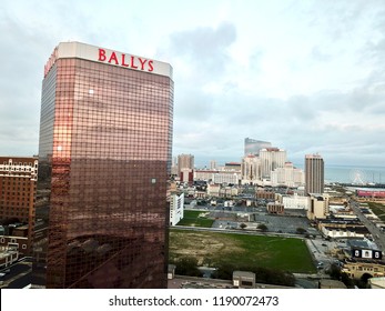 Atlantic City N.J/USA/Sept. 22, 2018: Aerial View Of Ballys Hotel And Casino In Atlantic City N.J. The Summer Of 2018 Has Been A Very Strong Positive  Revenue Winner For All Of Atlantic City Casino's.