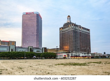 ATLANTIC CITY, USA - JULY 12, 2010:  Skyline Of Atlantic City In The Afternoon With Ballys And Claridge And Caesars Casino.