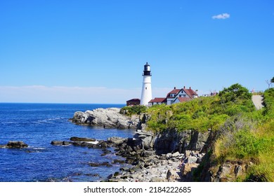 Atlantic ocean and beach along coastline in Maine, USA - Shutterstock ID 2184222685