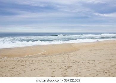 The Atlantic Ocean. Beach In Winter