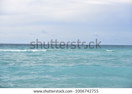 Atlantic ocean and cloudy sky background