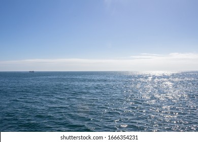 Atlantic Ocean - Deep Sea Image Late After Noon Sun Set Taken From A Ferry Boat Near Cape Town, South Africa