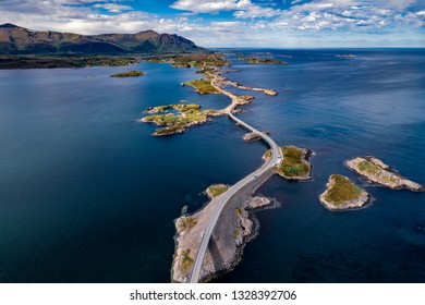 Atlantic Ocean Road or the Atlantic Road (Atlanterhavsveien) been awarded the title as Norwegian Construction of the Century. The road classified as a National Tourist Route. Aerial photography